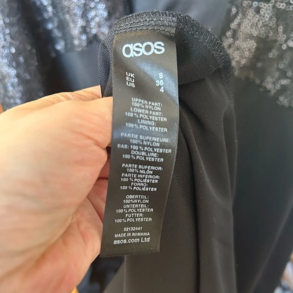 Asos black with sequins maternity dress